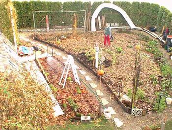 I moved the boardwalks whilst spreading leaves.