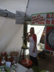 We had him sitting in a safe corner of our Kimchi’N’Kraut Live Culture Wild
Fermentation booth. Global Okanagan came and did a story about him.