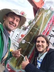 Big Larry was invited to the 21st Birthday Party of the Farmers Market. Jonny
helped me load him up in the crant truck