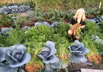 Tennille workin the patch..
Dilly Carrots-to- be!