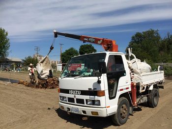 Spreading BIG bags of leafs!