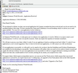 Aug 15 - Guinness application received for cucumber