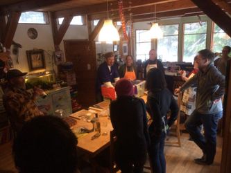 The knives were cleaned and put away, and as promised, the sake flowed!