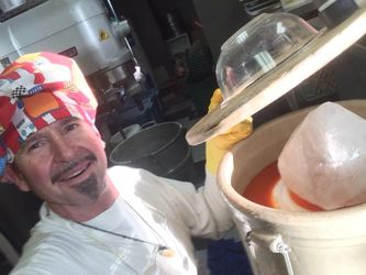 A pure quartz crystal point is used as a weight before sealing it all up!