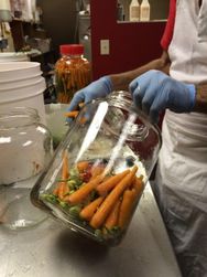 stuffing the jars before wet brining