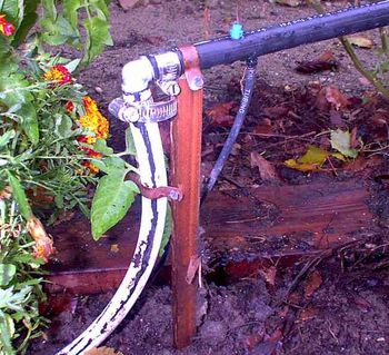 Inexpensive and simple 1/2 inch flexible black plastic line is my favorite. It
can freeze without damage. Did I mention inexpensive? About 10 cents a foot!