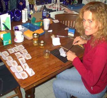 A wonderful Garden Goddess helps to spread seeds on rice paper for long storage
and easy germination.
